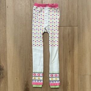 Hanna Anderson Footless Tights: Size 90/3T Colorful Polka Dot and Floral